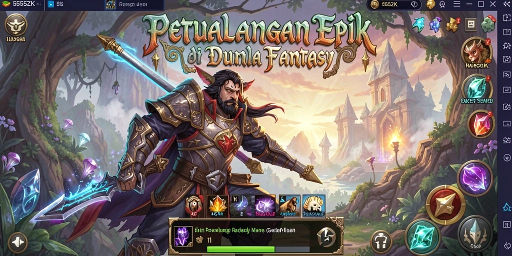 Tampilan gameplay RPG yang menawan dalam 555ZK.