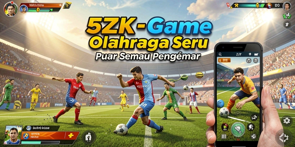 Screenshot 5ZK menampilkan aksi seru di lapangan olahraga.