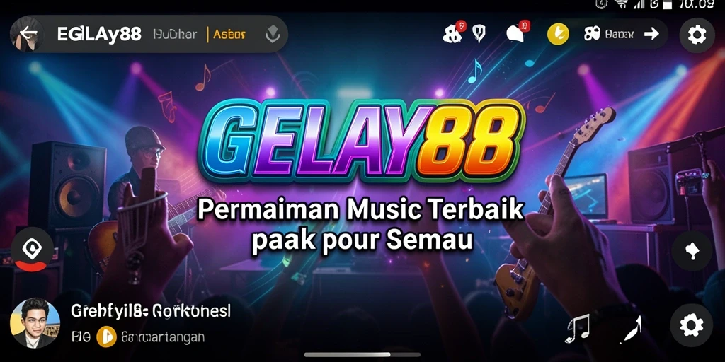 Screenshot utama GELAY88 menunjukkan interaksi seru dalam permainan musik.