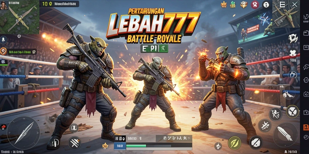 Tampilan gameplay LEBAH777 yang mendebarkan dalam pertarungan Battle Royale.
