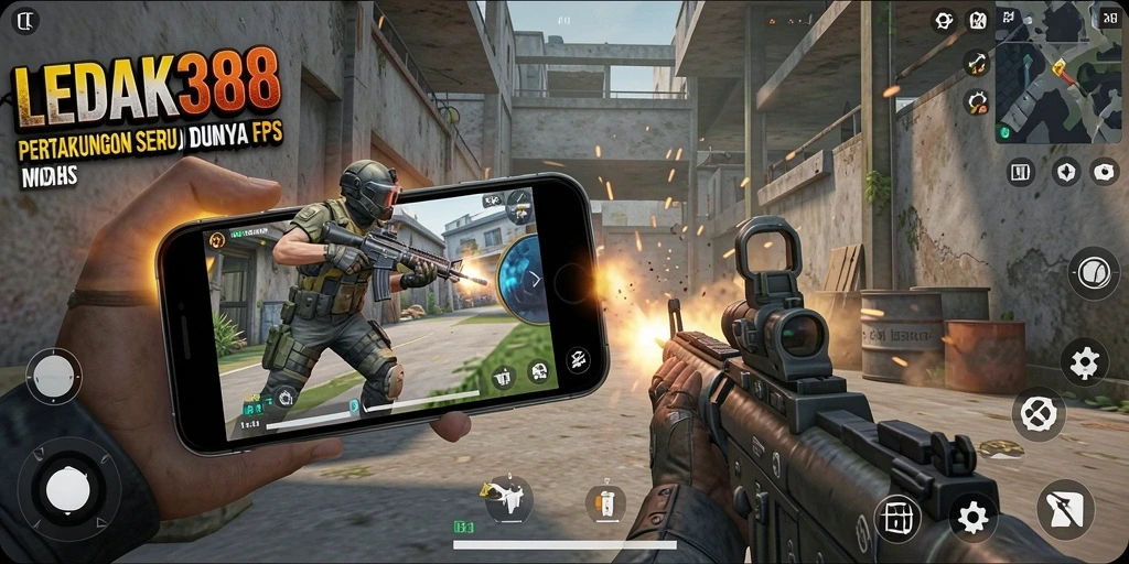 Gameplay mendebarkan di medan perang FPS LEDAK388.