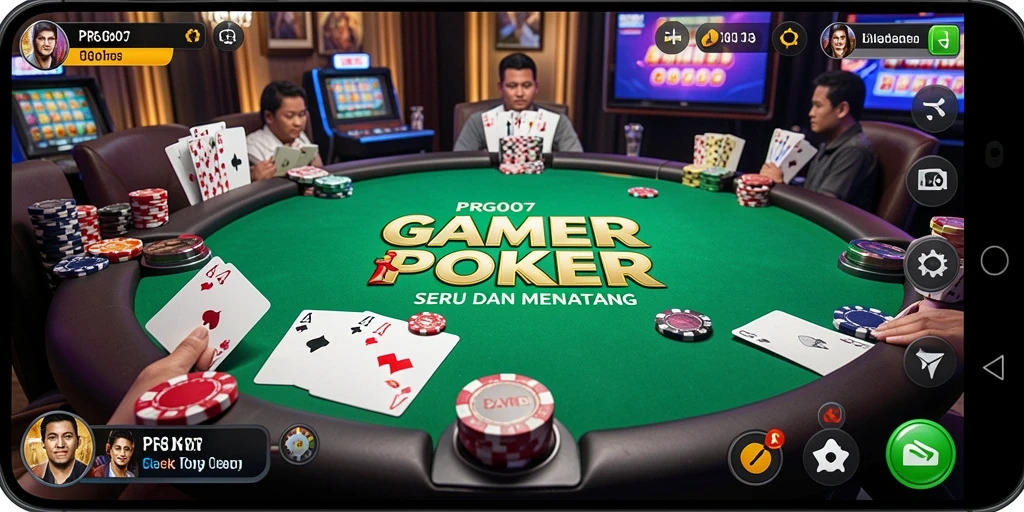 Tampilan gameplay poker yang menarik dan penuh aksi.