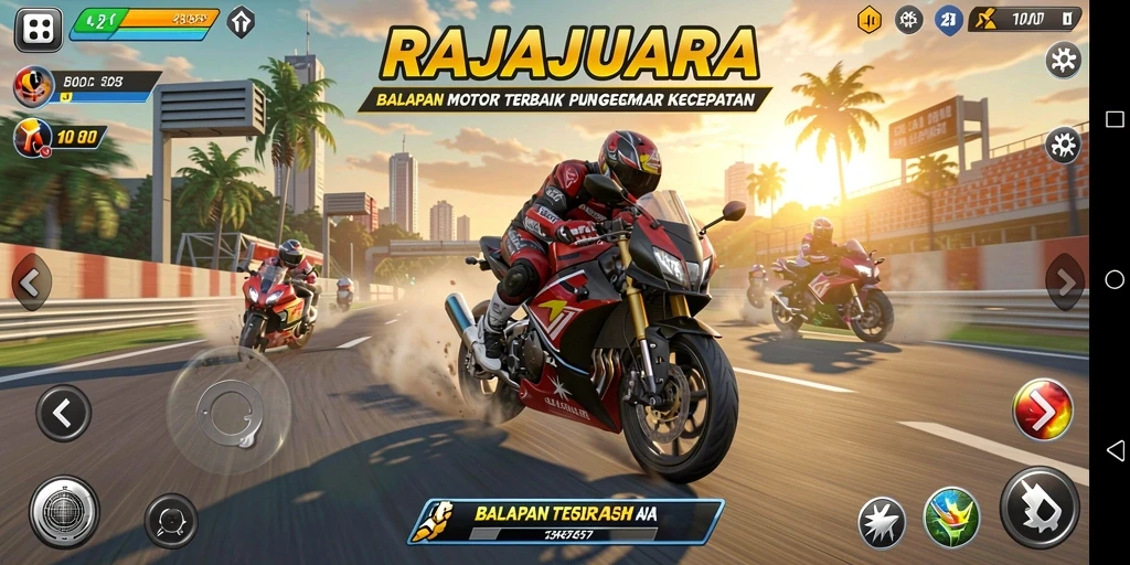 Menampilkan aksi balapan motor yang mendebarkan dan grafis yang memukau.