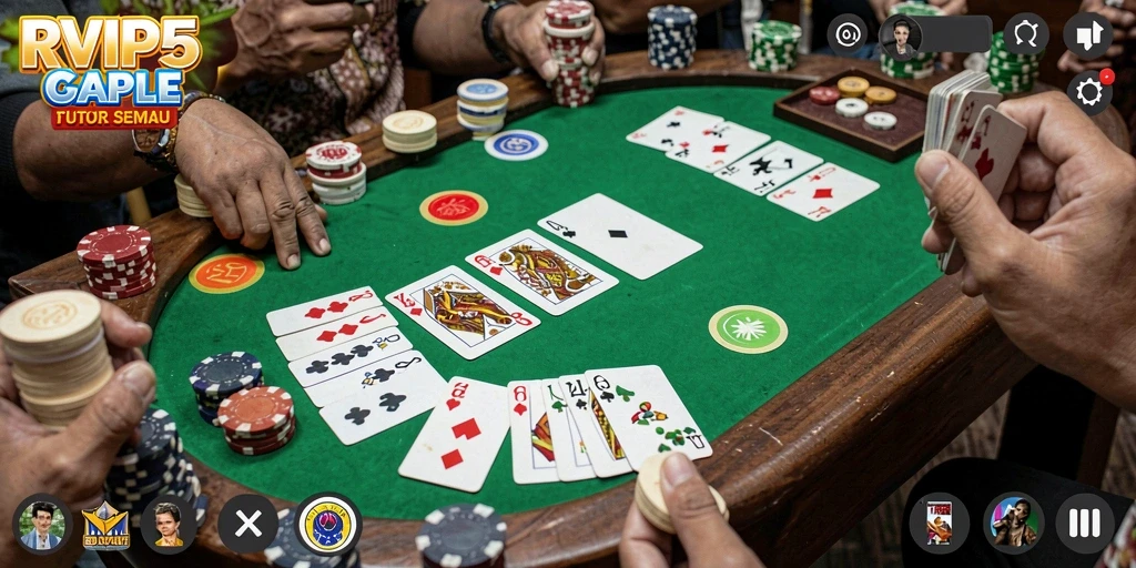 Tampilan menarik dari gameplay Gaple RVIP5 yang seru.