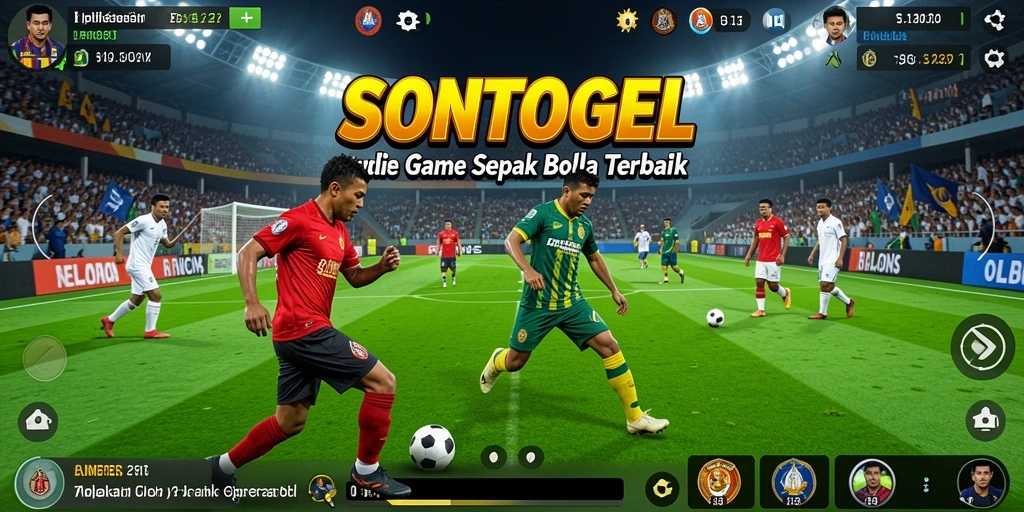 Screenshot permainan SONTOGEL menampilkan momen seru dalam sepak bola.
