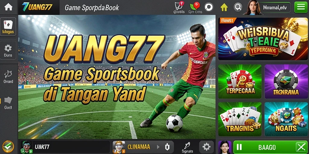 Screenshot UANG77 menampilkan pengalaman taruhan olahraga yang mendebarkan.